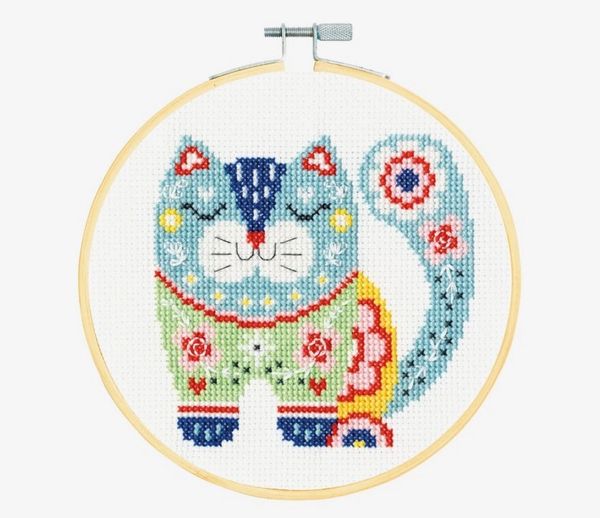 Gatito: kit de punto de cruz
